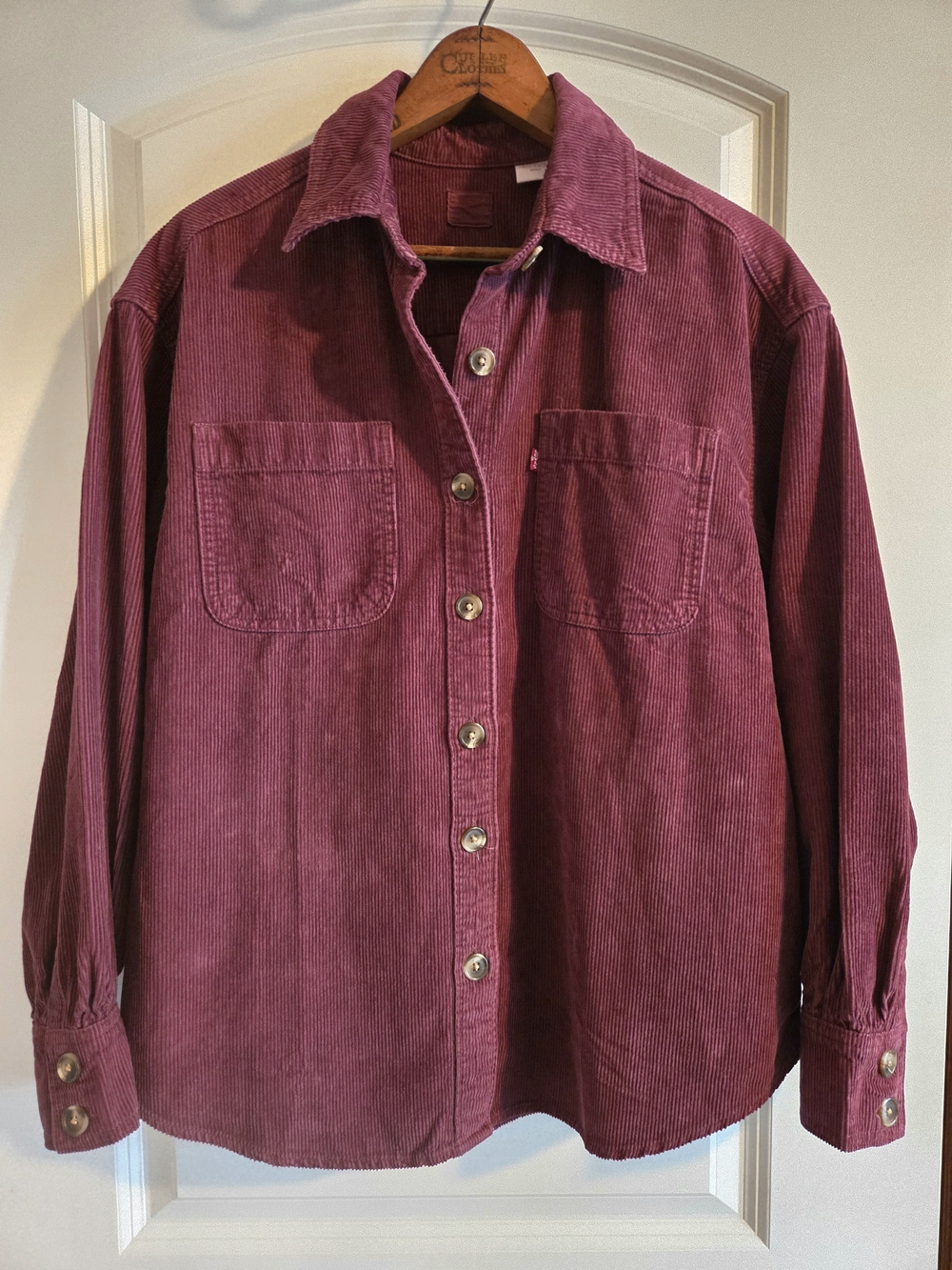 Levi's Orion Corduroy Shacket Overshirt Burgundy Maroon Jacket S NWOT